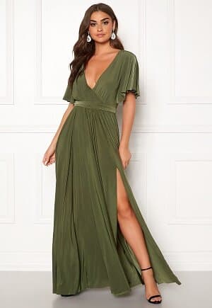 Goddiva Flutter Sleeve Maxi Dress