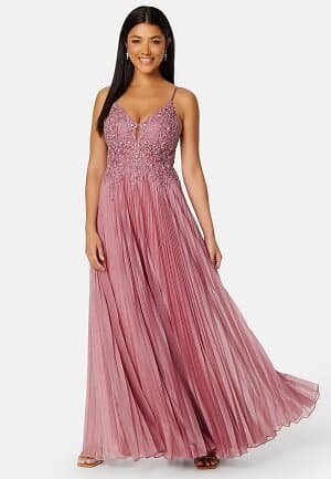 Christian Koehlert Maxi Glitter Plisse Dress