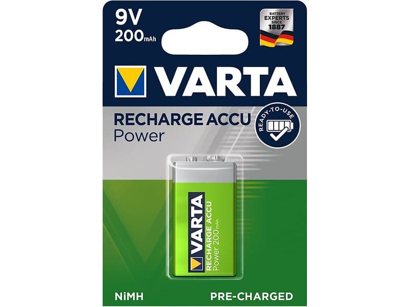 Varta Laddbart. 9V 200mAh 1.2v. NiMh 1st