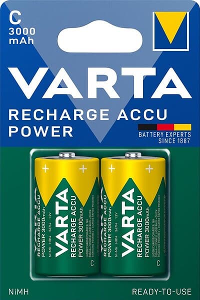 Varta Laddbart C 3000mAh 1.2v. NiMh 2st