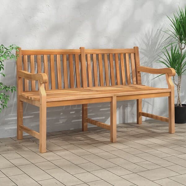 vidaXL Trädgårdsbench 150 cm massiv teak 316639