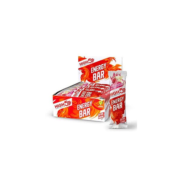 High5 Energy Bars Box 55g 12 Units Raspberry & White Chocolate Röd