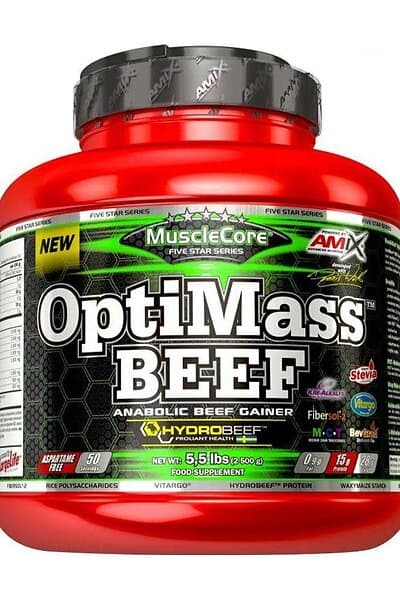 Amix Optimass Beef 2,5kg Protein Double Chocolate&coconut Röd