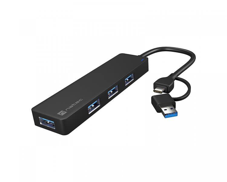 Natec USB-C 3,0 Hub Mayfly Svart USB-A Adapter