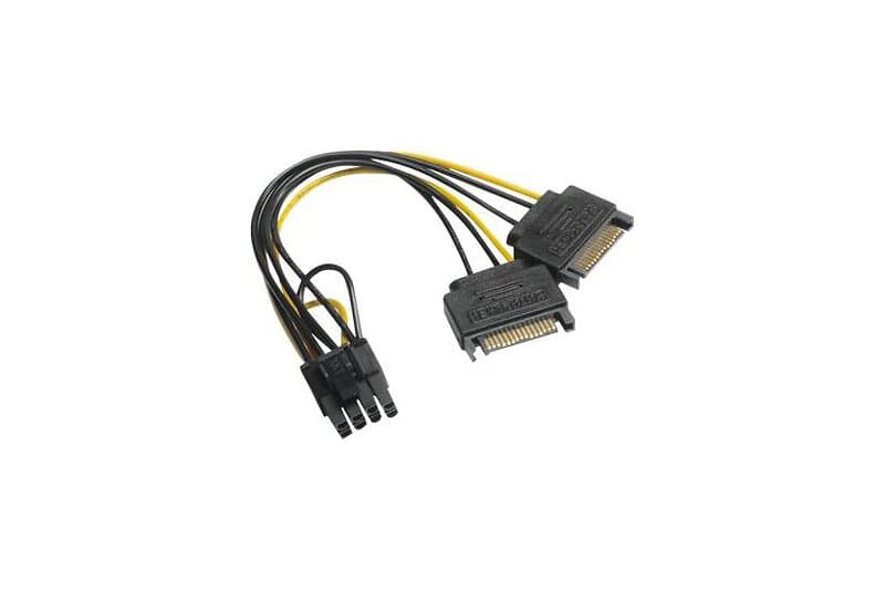 Akasa strömadapter SATA-ström till 8-stifts PCIe-ström (6+2) 15 cm