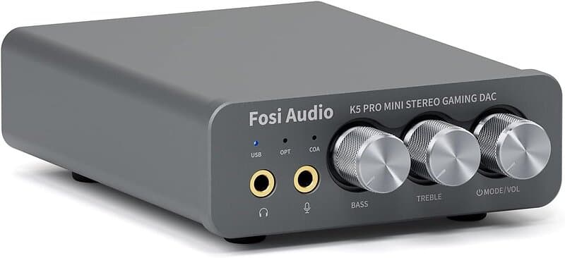 Fosi Audio K5 Pro Gaming mini DAC förstärkare för PS5/PC/MAC USB-C/Optisk/Coaxia