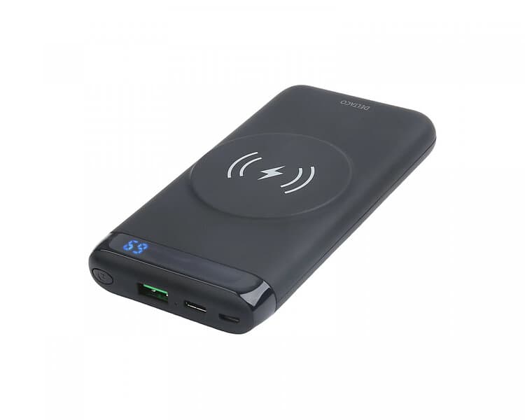 Deltaco Power bank 10 000mAh, wireless, 1x USB-A, USB-C PD, mag. PB-Q1003