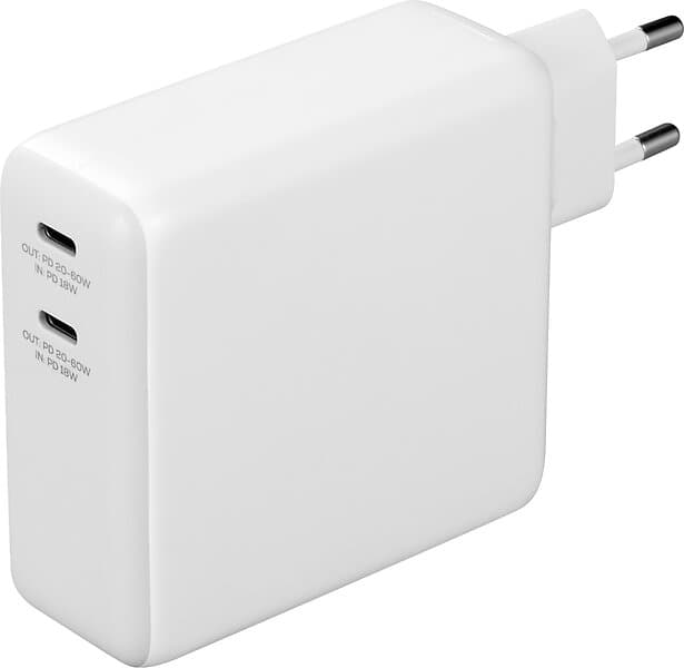 Deltaco Väggladdare med USB-C och Powerbank 9600mAh