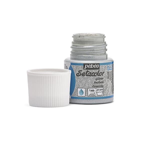 Pebeo Setacolor 45ml textilfärg Glitter Silver