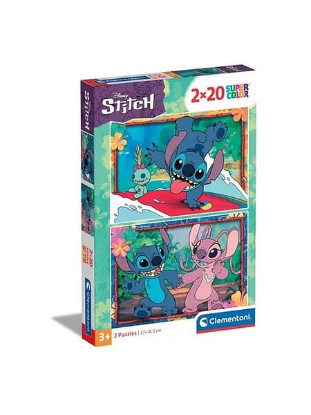 Clementoni Jigsaw Puzzle Super Color Disney Stitch 2x20pcs. Golv