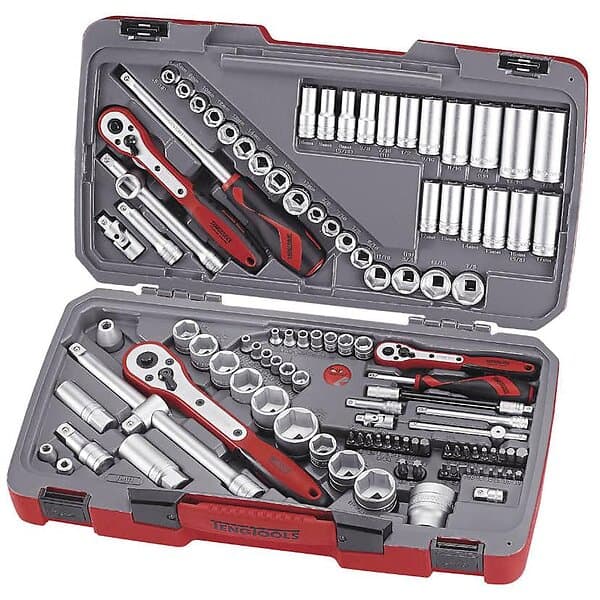 Teng Tools Hylsnyckelsats med 1/4 tum 3/8 och 1/2 fyrkantsfäste TM111