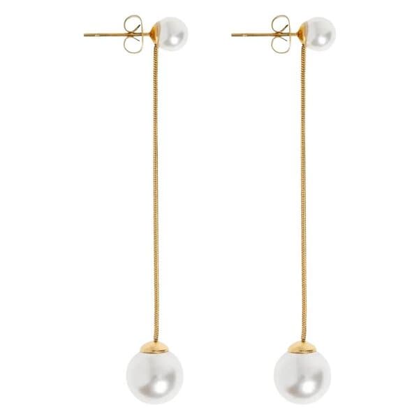 Timi Of Sweden Estelle Pearl Chain Earrings Stainless Steel