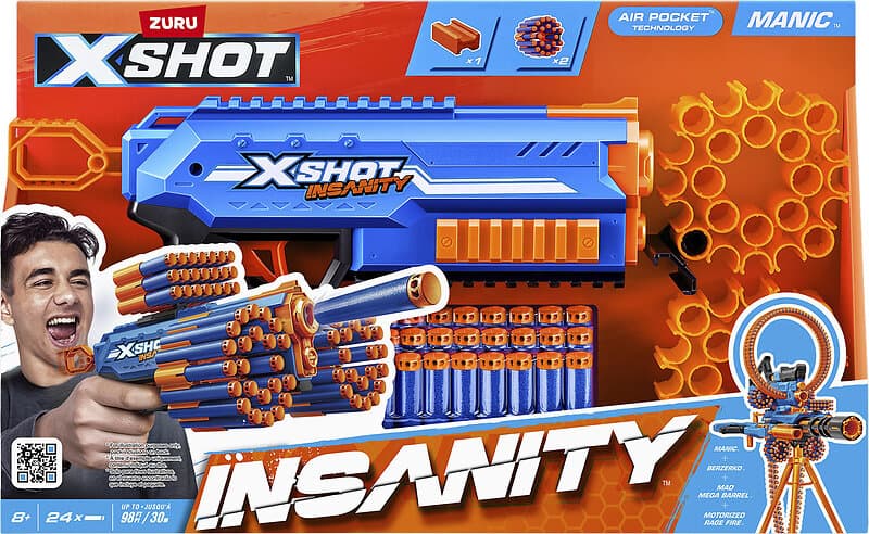 Zuru X-Shot Insanity Manic Blaster med 24 pilar