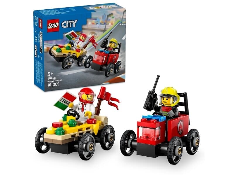 LEGO City 60458 Pizza vs. Fire Truck Race Car Pack