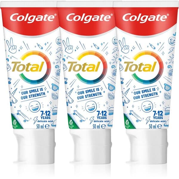 Colgate Total Junior Tandkräm för djup tand- och munrengöring barn 3x50ml