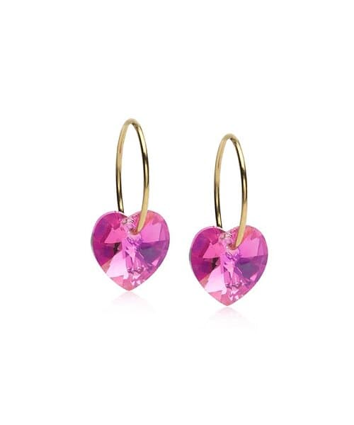 Blomdahl GT Ear Ring 14 mm, Heart 10 Rose