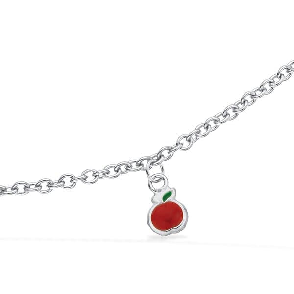 Scrouples Red Apple Girls Sterling Silver Armband 672262