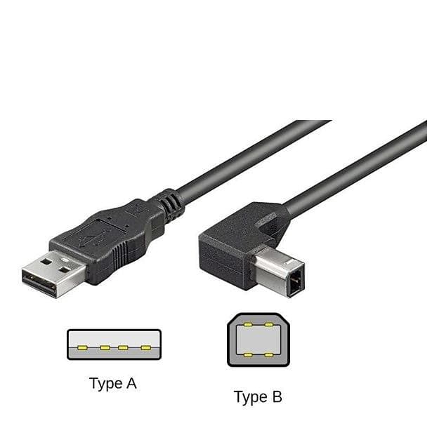 Goobay USB A - USB B (angled) 2.0 1m