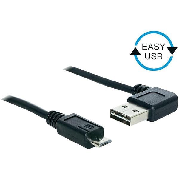 DeLock Easy-USB USB A (angled) - USB Micro-B 2.0 1m