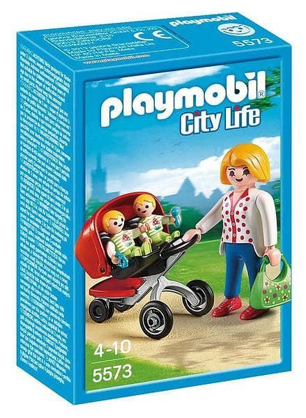 Playmobil City Life 5573 Mother with Twin Stroller