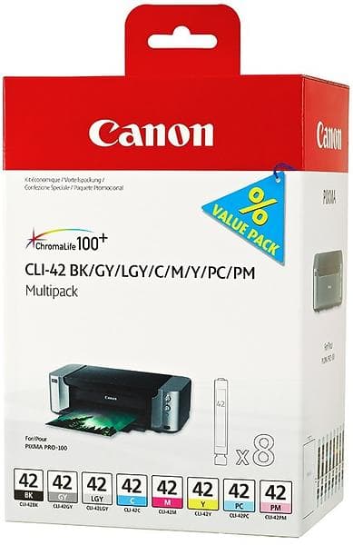 Canon CLI-42BK/GY/LGY/C/M/Y/PC/PM (8 farver)