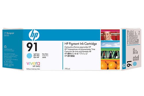 HP 91 (Lys cyan) 3-pack