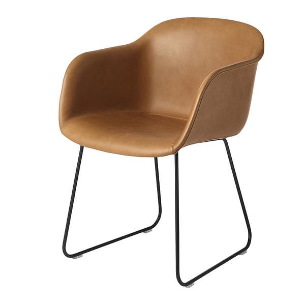 Muuto Fiber Armchair (sled bas, läder)