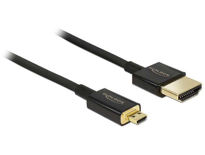 DeLock Slim Premium 18Gbps HDMI - HDMI Micro High Speed with Ethernet 1m