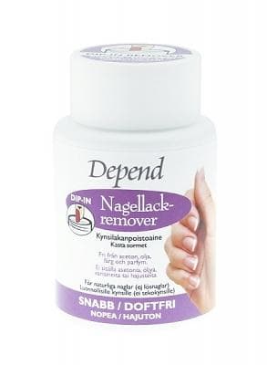 Depend O2 Dip-in Acetone Free Odourless/Fast Nail Polish Remover 75ml