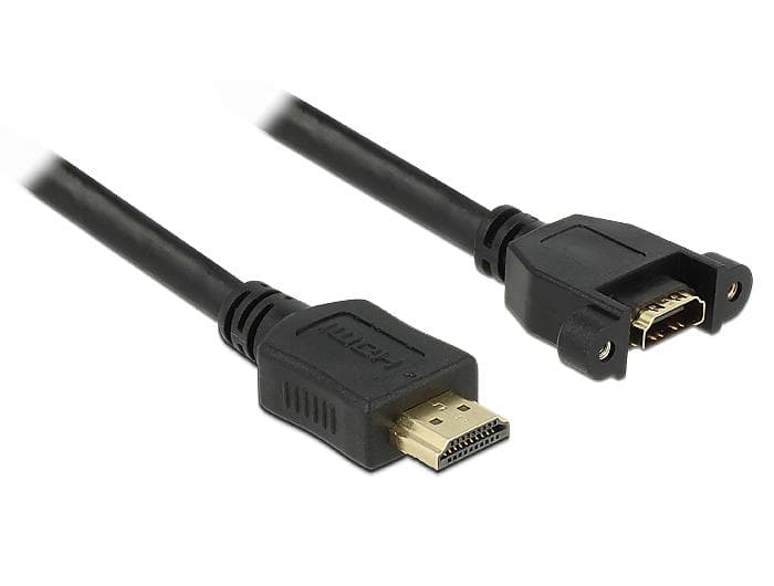 DeLock HDMI - HDMI High Speed with Ethernet M-F (lock) 1m