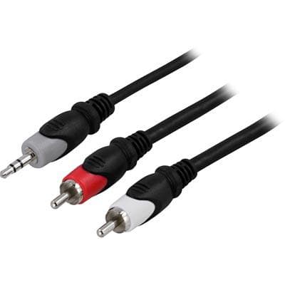 Deltaco AWG28 3.5mm - 2RCA 1m