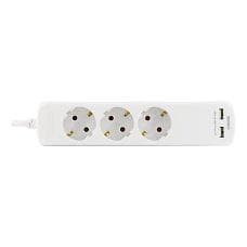 Deltaco 3-Way 2xUSB 5m