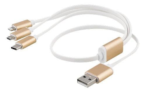 EPZI USB A - USB Micro-B 2.0 (with Lightning and USB C) 0.5m