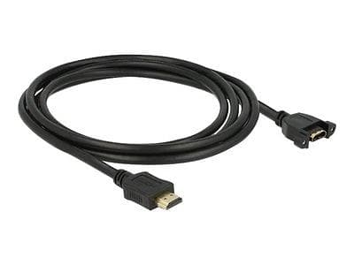 DeLock HDMI - HDMI High Speed with Ethernet M-F (screw) 2m