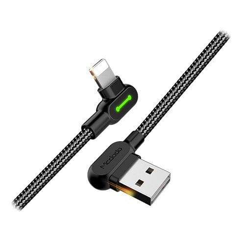 Mcdodo Braided LED USB A - Lightning (2x angled) 1.2m