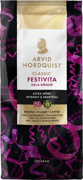 Arvid Nordquist Classic Mörkrost Festivita 0.5kg (Whole Beans)