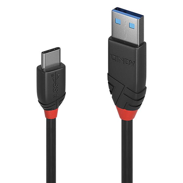 Lindy Black Line 5A USB A - USB C 3.1 0.5m