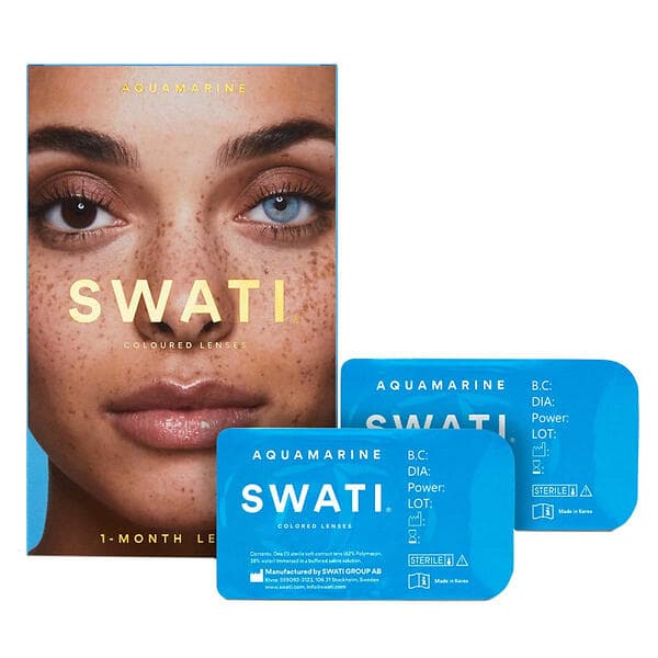 SWATI Aquamarine 1-month Contact Lenses (2 stk.)