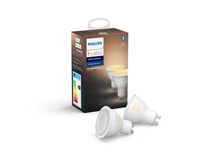 Philips Hue White Ambiance LED GU10 2200K-6500K 350lm 4.3W 2-pack (Dimmable)