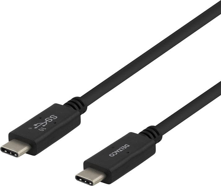 Deltaco Braided 5A USB C - USB C 3.1 1m