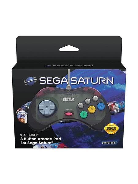 Retro-Bit Sega Saturn 8-Button Arcade Pad 2.4G (PC/Mac/PS3/Switch)