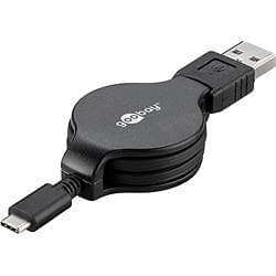 Goobay 3A USB A - USB C (Retractable) 2.0 1m