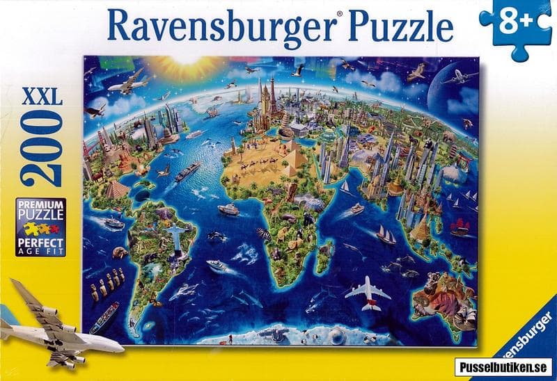 Ravensburger Pussel World Landmarks Map 200 Bitar