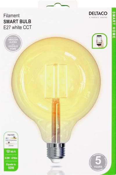 Deltaco SH-LFE27G125 470lm E27 5.5W (Dimmable)