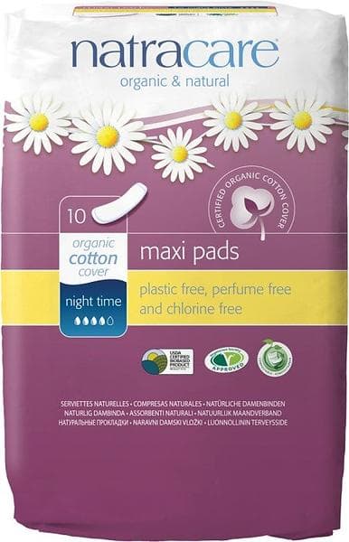 Natracare Maxi Pads Night Time (10-pack)