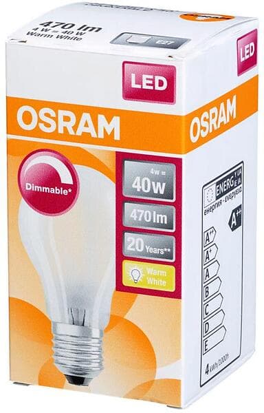 Osram Led Cla 40 4W E27 Matt Dim