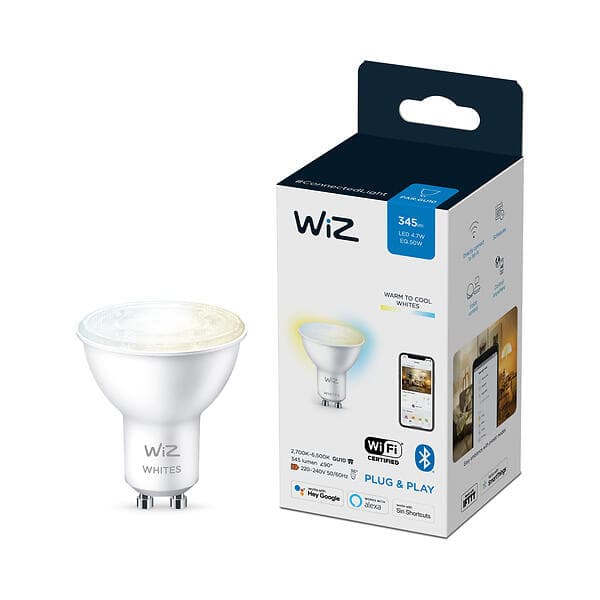 WiZ Smart LED Whites 345lm 2700-6500K GU10 5W