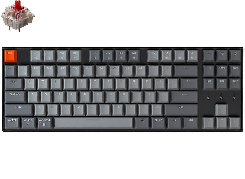 Keychron K8 Wireless RGB TKL Gateron Hot-Swappable Red (Nordic)