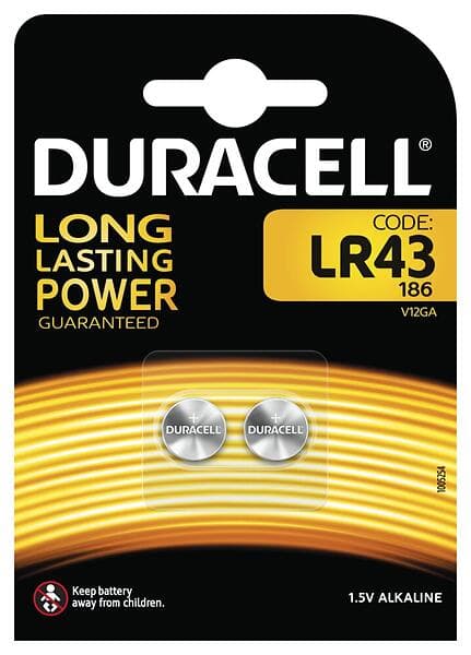 Duracell Knappcellsbatteri (LR43) 2-pack