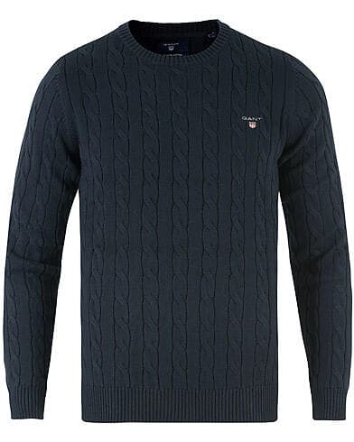 Gant Cotton Cable Crew Neck Sweater (Herre)